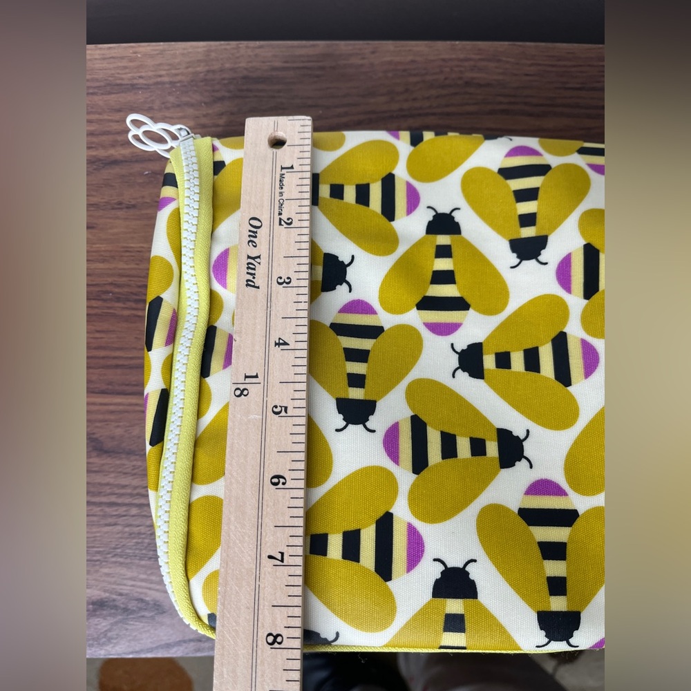 Yellow Bee Print Cosmetic Pouch - Picture 9 of 14
